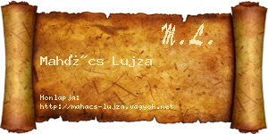 Mahács Lujza névjegykártya